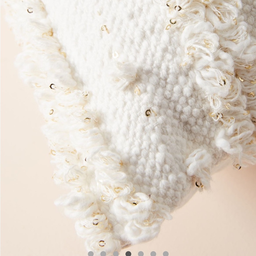 Anthropologie Woven Landen Pillow Cover Case Off White & Gold Rectangle home - Picture 5 of 10